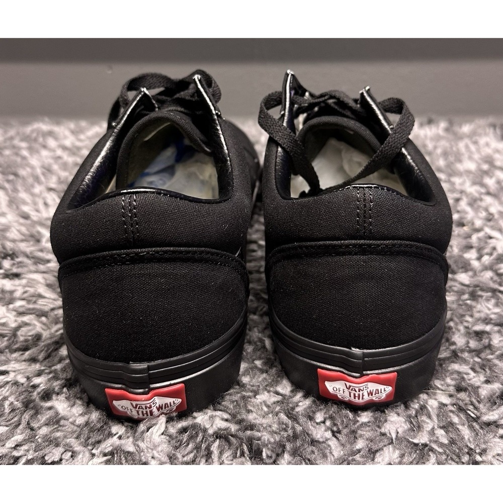 Vans Shoes Sneakers Mens Size 10.5 Triple Black Old Skool Skateboarding New - Picture 4 of 6